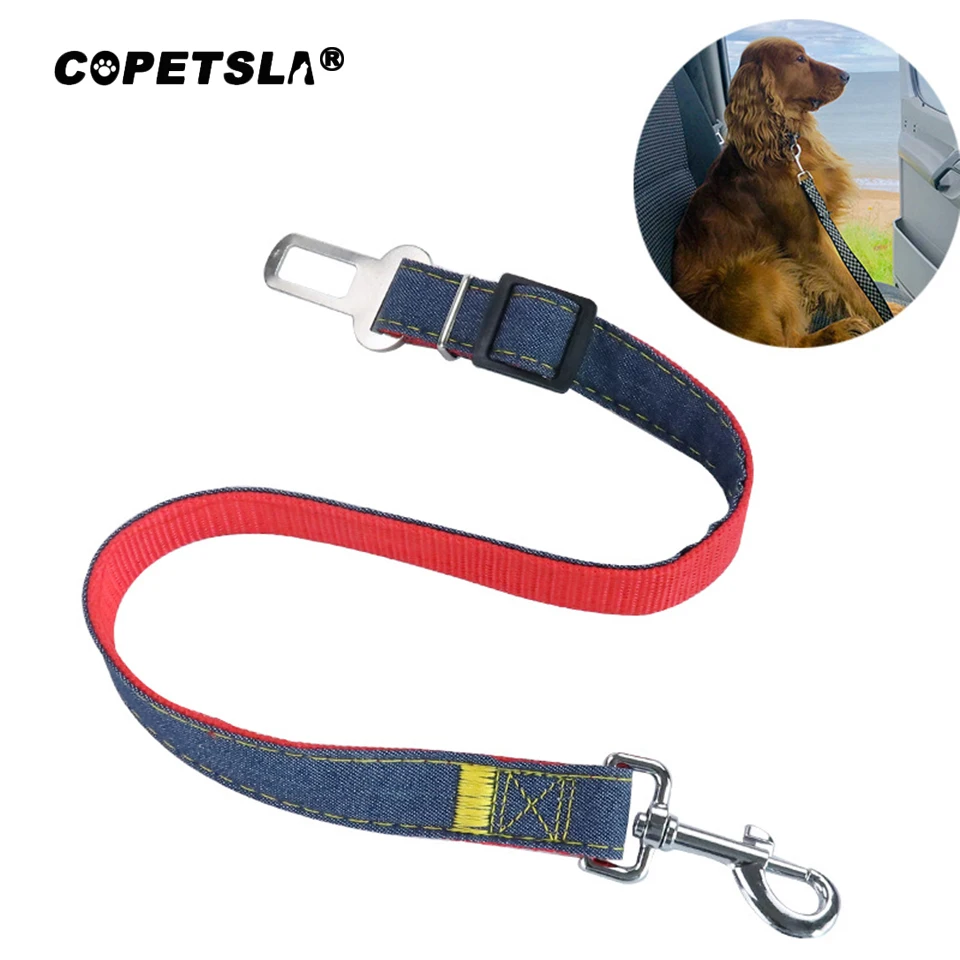 Ремень безопасности Copetsla для собак и кошек регулируемый поводок из денима щенков
