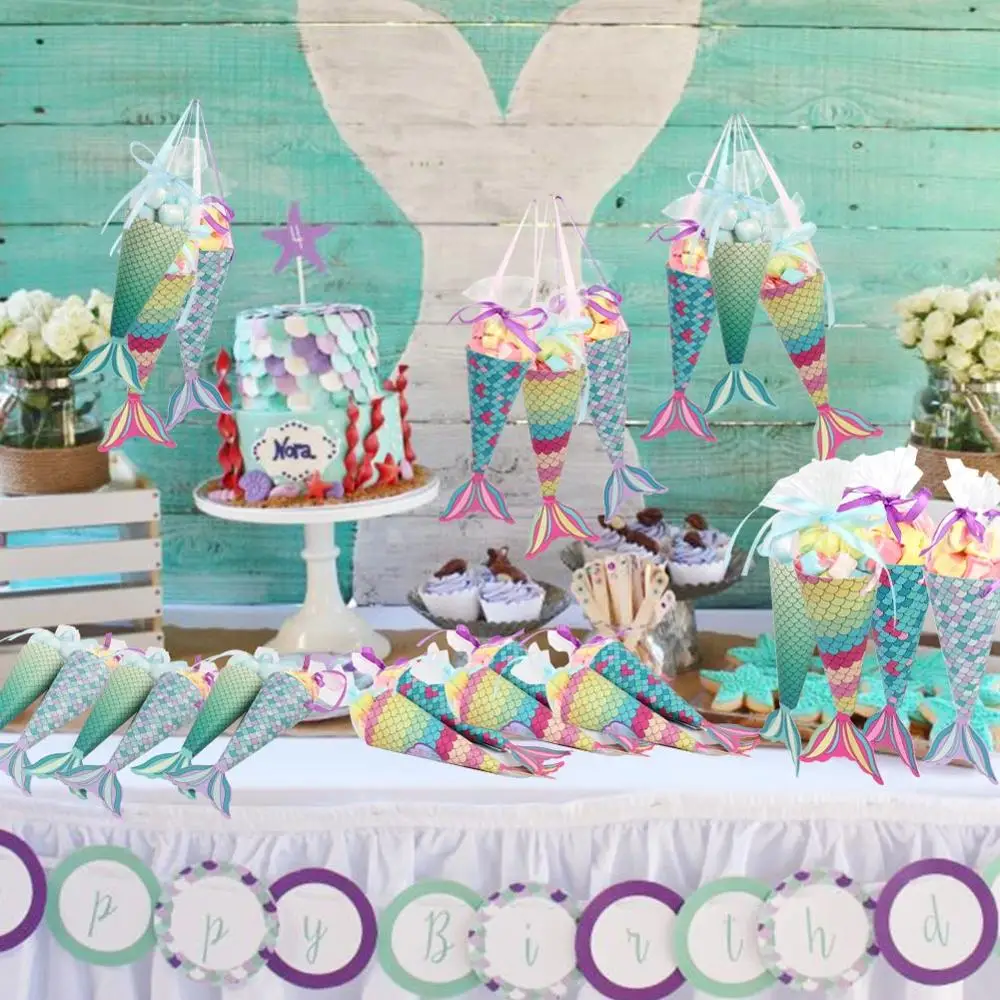 OurWarm Русалочка бумажная Конфета Подарочная коробка Пригласительные открытки