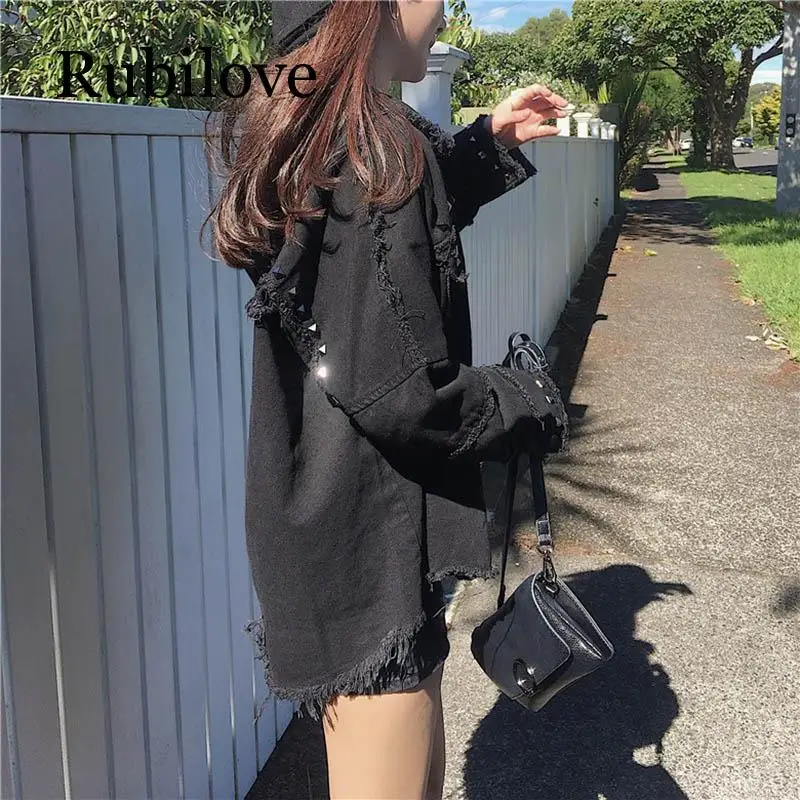 Женская джинсовая куртка с длинными рукавами асимметричная большого размера