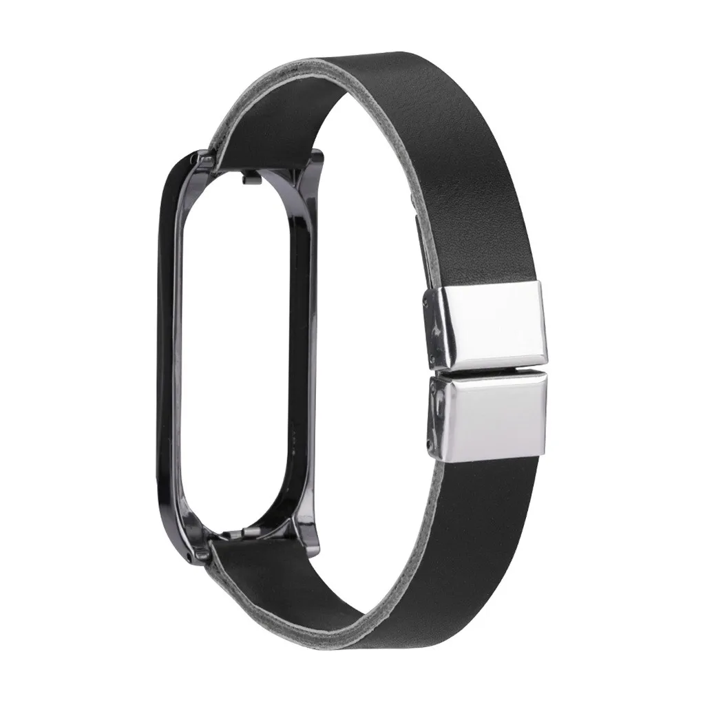 Кожаный ремешок для умных часов Xiaomi Mi Band 4 сменный с пряжкой роскошный мужчин и