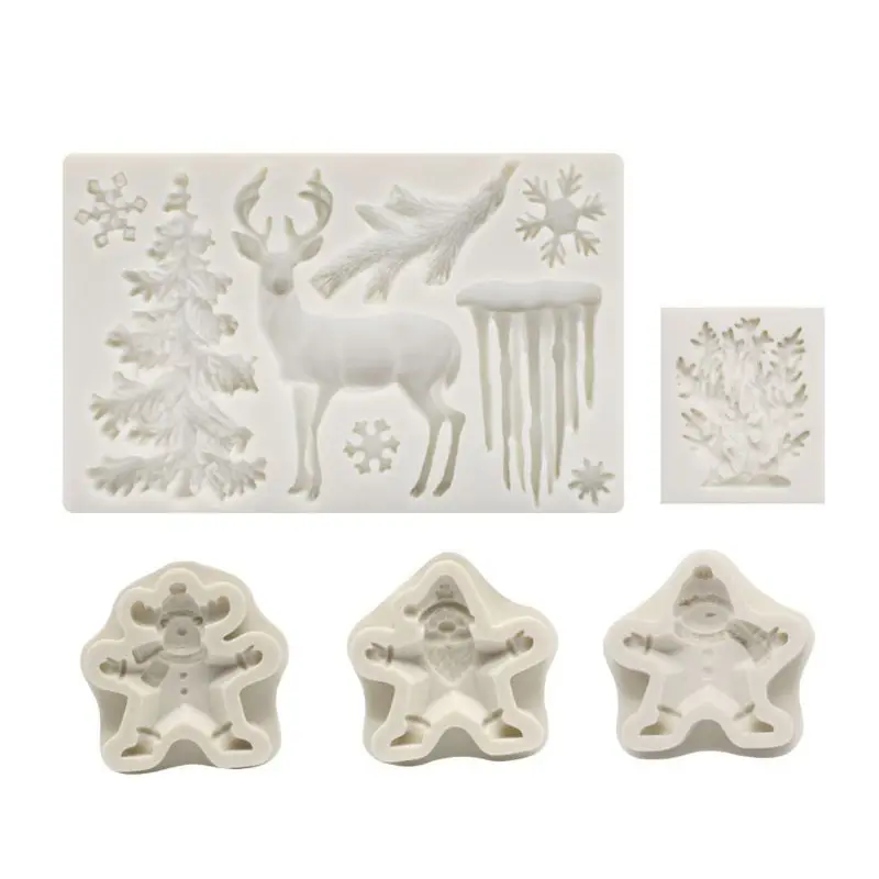Рождественская тема лось снеговик помадка конфеты форма для сахарной пасты