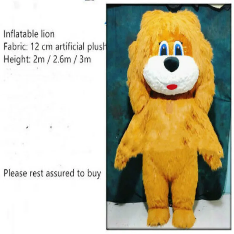 

2.6m/3m Inflatable Cute Yellow Lion Mascot Costume Cosplay Party Cartoon Dress Outfits Carnival Halloween Xmas Easter Ad Clothes