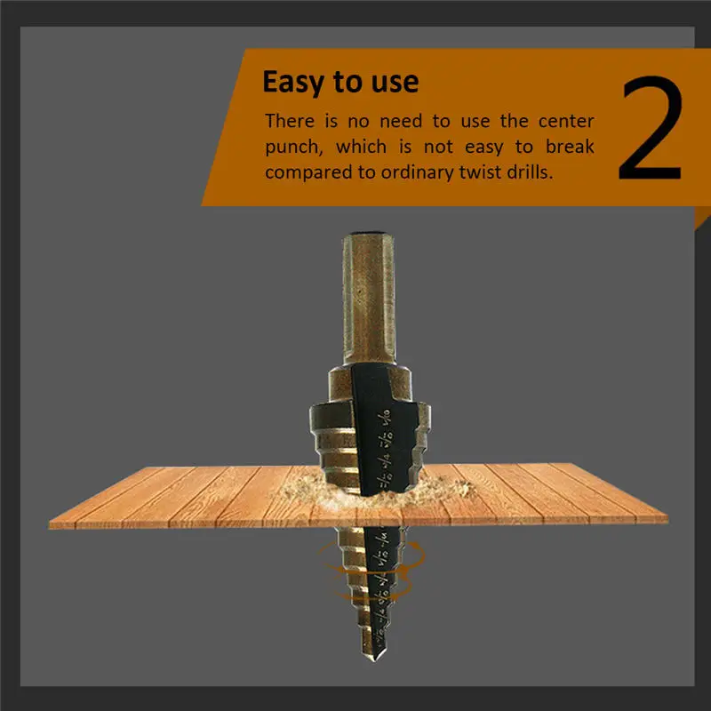 5 шт./компл. набор ступенчатых Сверл с алюминиевыми ступенчатыми сверлами в