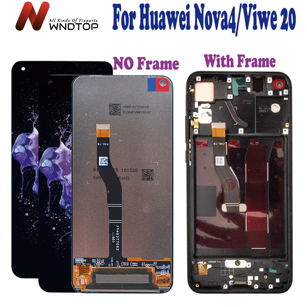 

6.4" For Huawei nova 4 LCD Screen Display Touch Digitizer Assembly For Huawei Honor View 20 LCD VCE-AL00 VCE-TL00 Nova4 LCD