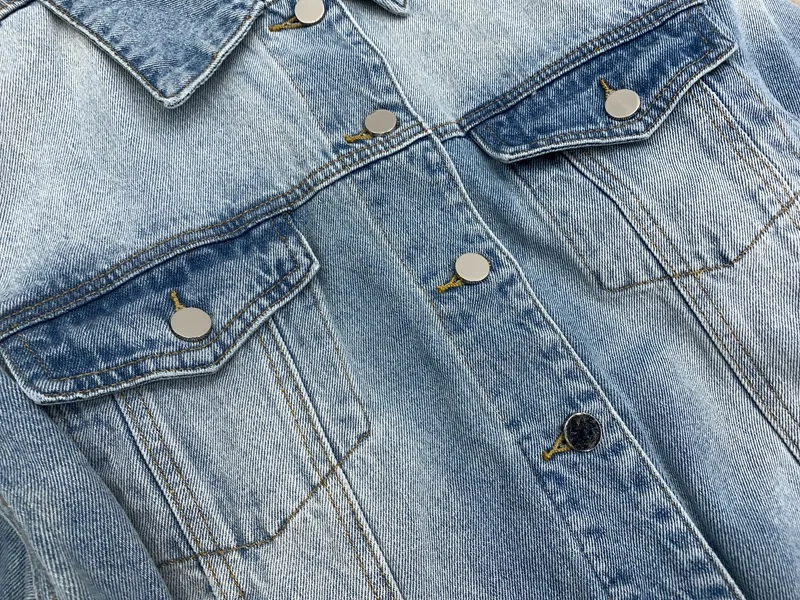 Women's Denim Jacket Single-Breasted Fashion Ladies Long Sleeve Coat Outwear Tops with Pockets All-Match Early Autumn 2021 New | Женская