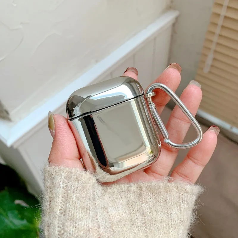 Чехол для наушников с гальваническим покрытием Airpods 1 2 3 простой защитный чехол