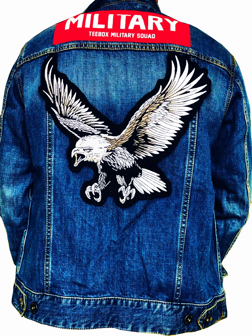 Кружевная аппликация с вышивкой большого орла искусственная кожа нашивка для