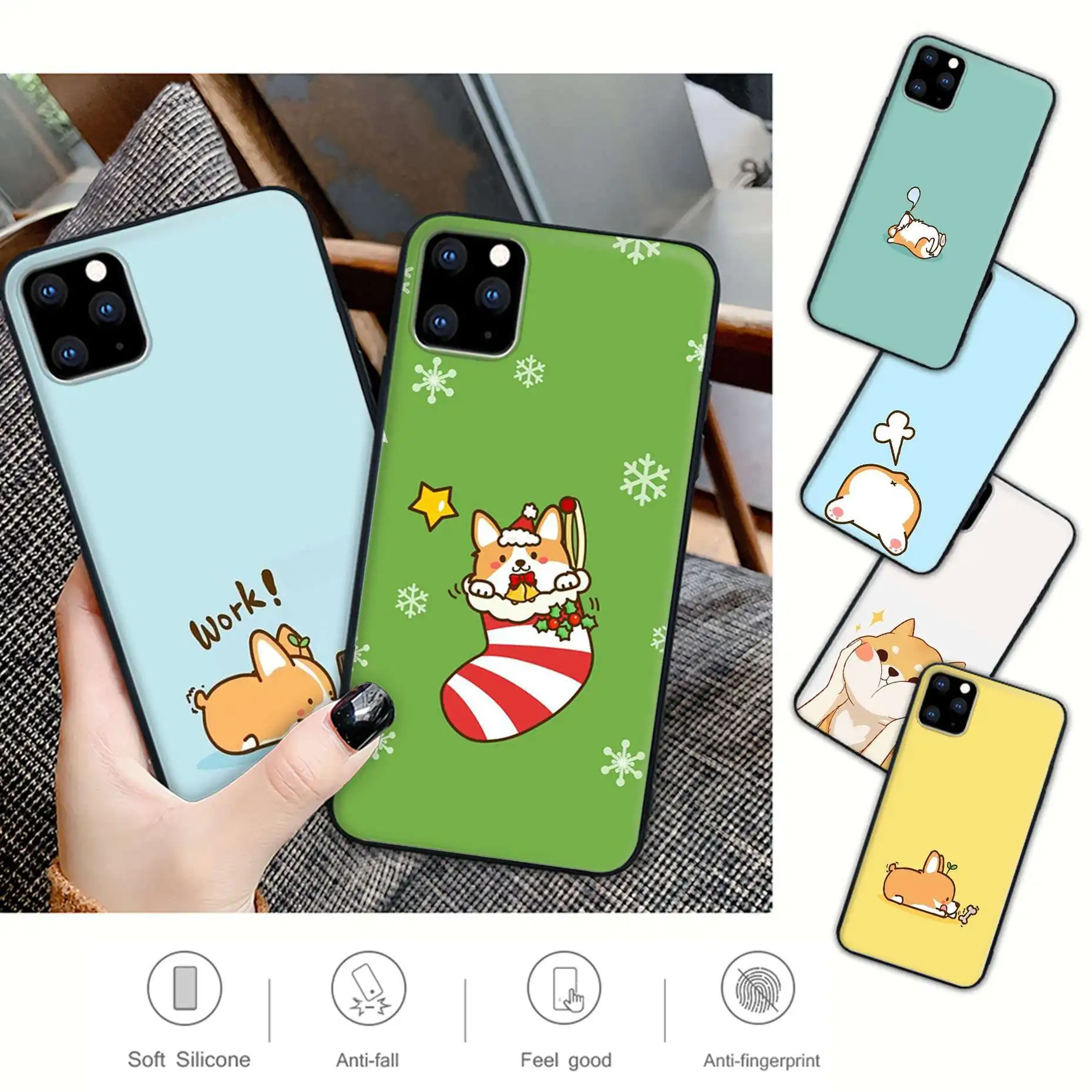 Силиконовый симпатичный корги с героями мультфильма Щенячий украшения чехла для