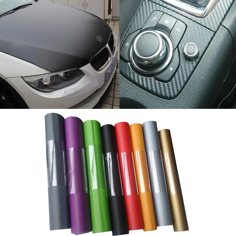 

30cmx127cm 3D Carbon Fiber Vinyl Car Wrap Sheet Roll Film Car Stickers and Decal Motorcycle Auto Styling Accessories Automobiles