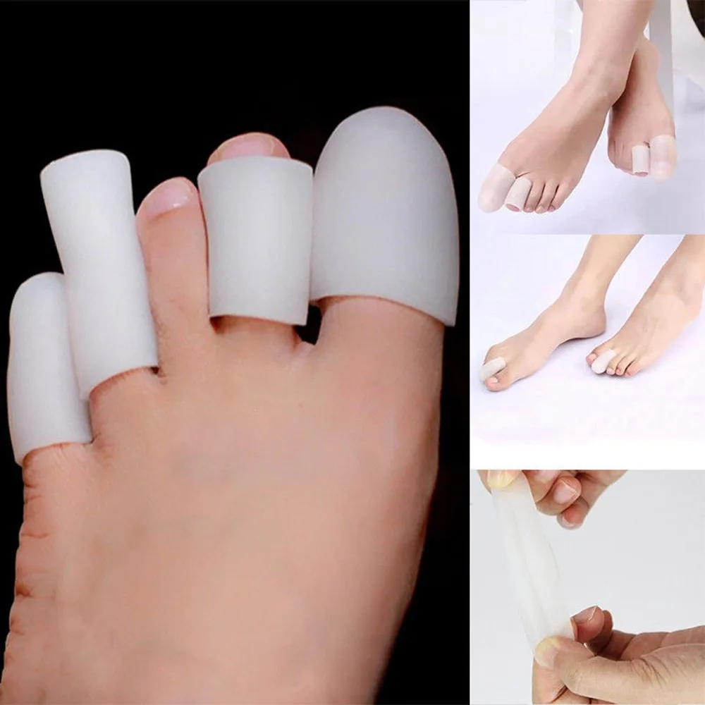 

1Pair Finger Toe Tube Protector Silicone Gel Cover Sleeve Cap Ingrown Preventing Blister Corn Cushion Pain Relief Foot Care Tool