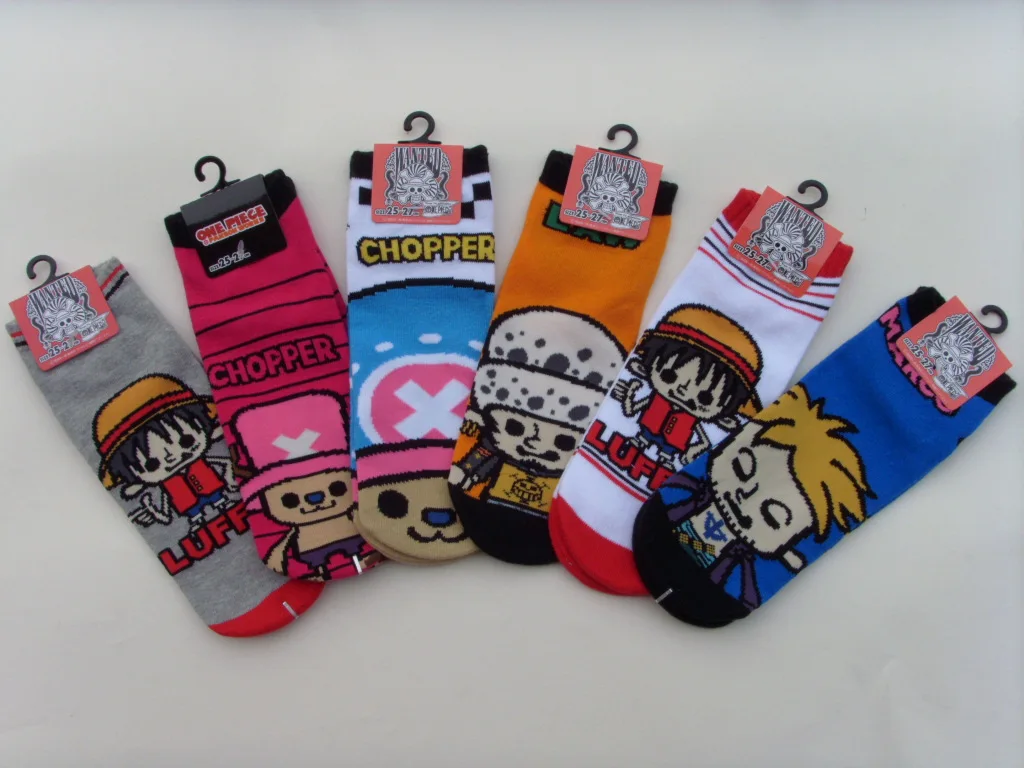 Полосатые носки с мультяшным рисунком Луффи закон Марко модные повседневные