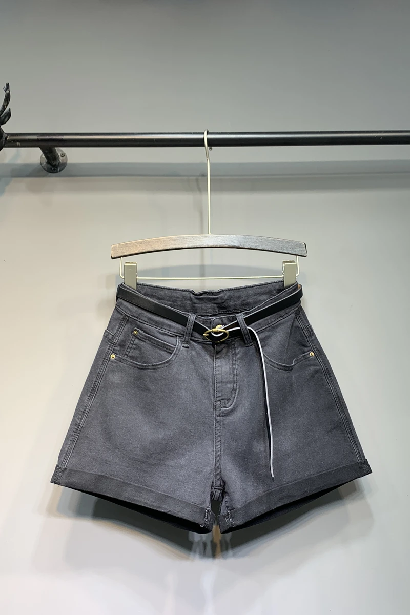 

Shorts Jeans High-Waist Femme Summer Denim Woman Mujer Casual Cuffs DM001