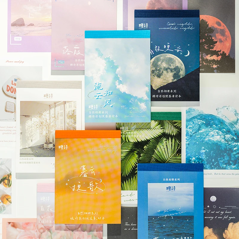 

60Sheets Nature Album Series Ins Style Memo Pad Notes Stationery Sticker Index Posted Planner Office Student School Supplies