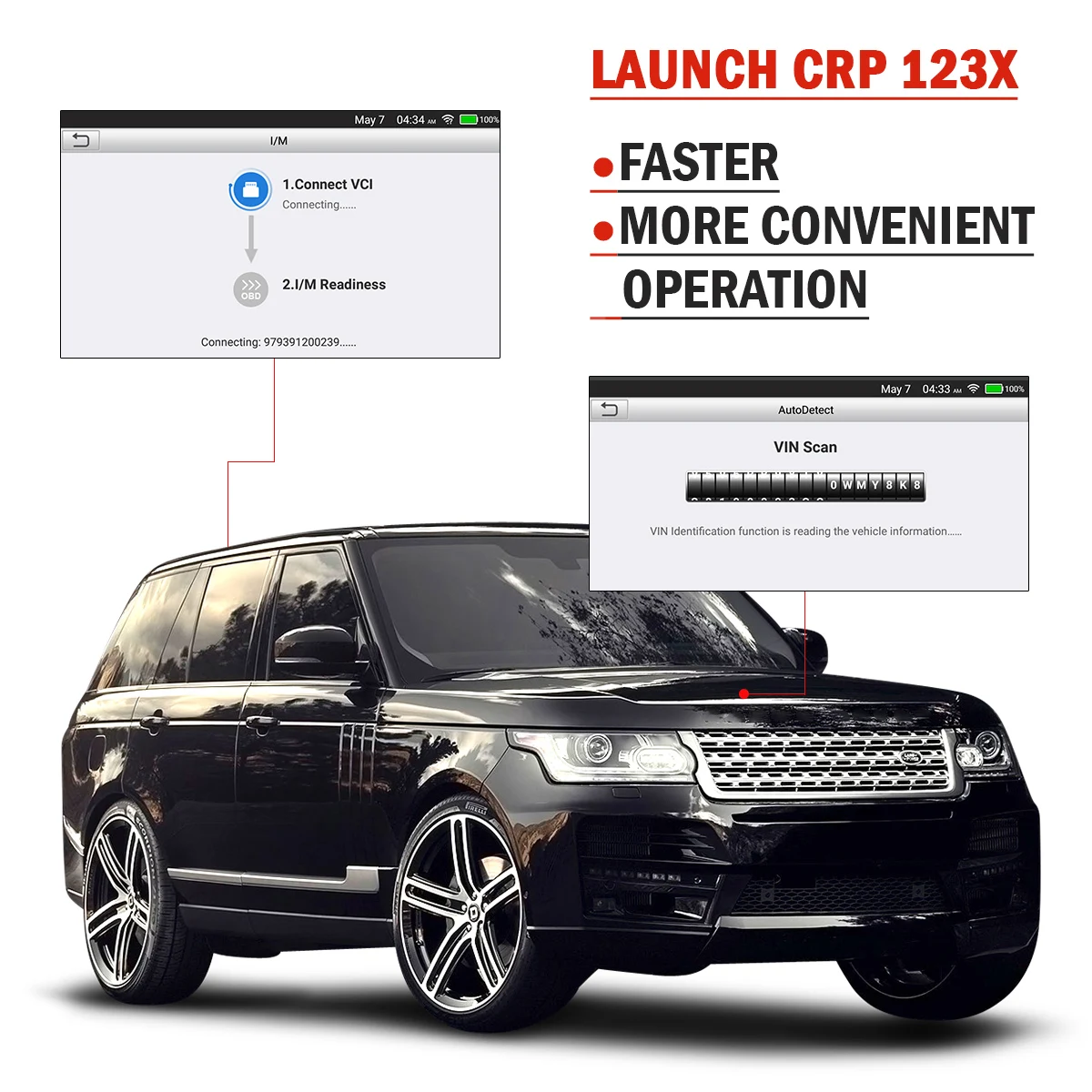 Launch X431 CRP123X диагностический инструмент Автоматический считыватель кодов EOBD OBD2 сканер передачи двигателя ABS SRS AutoVIN wifi PK CRP123 VII