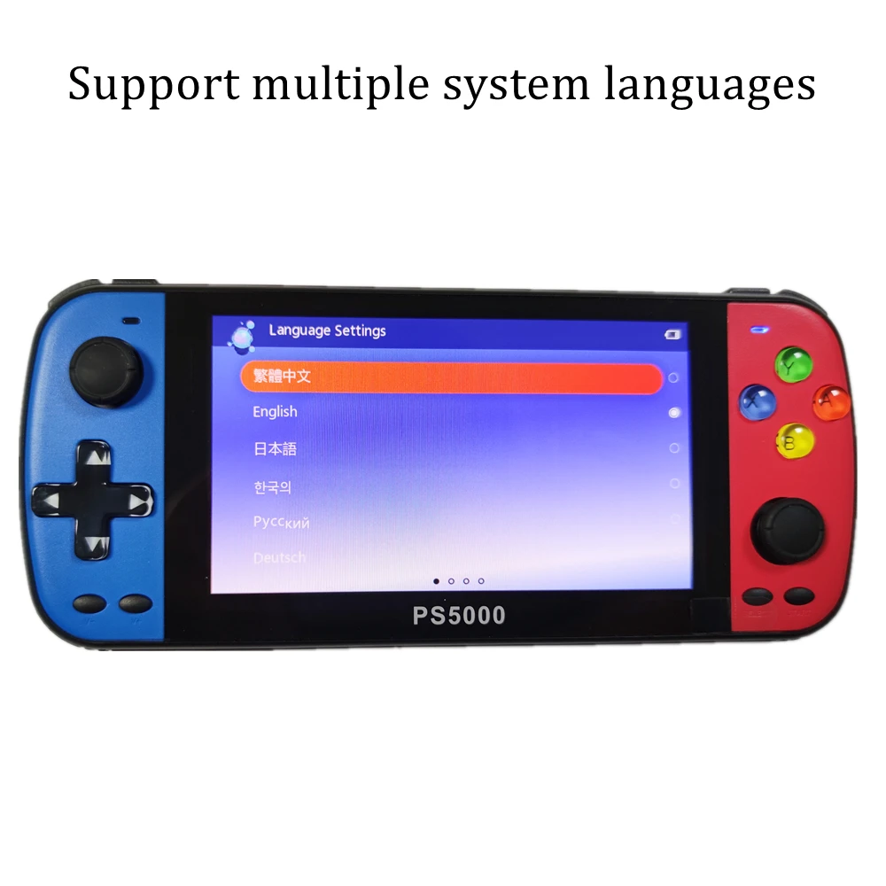 Портативный игровой консоль PS5000/Q500 с 5-дюймовым IPS экраном 32 ГБ 64 6000 игр для ps1 mega