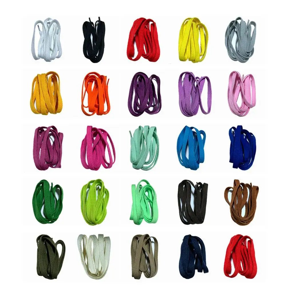 Wholesale! 500 Pairs Flat Shoelaces 0.8cm Width Laces Strings for Running Shoes 100CM / 120CM Shoelace DHL Dropshipping