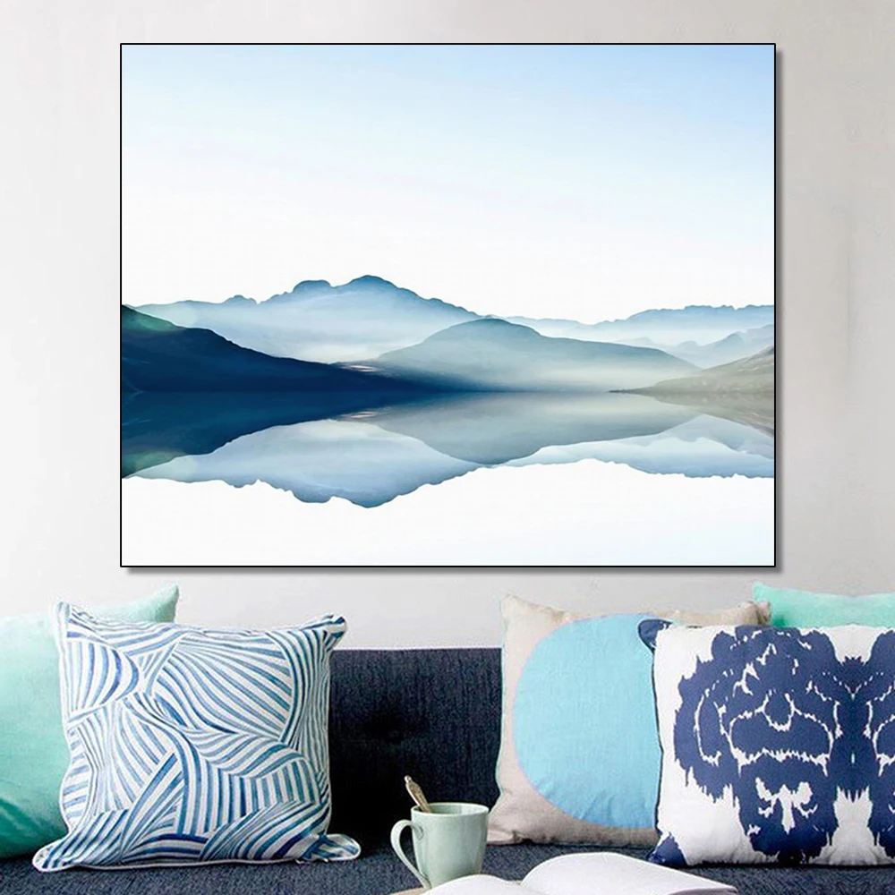 Китайский пейзаж Абстрактная Картина на холсте настенные художественные