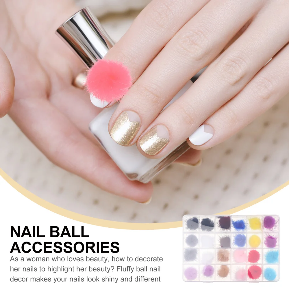

24pcs Nail Art Decors Magnetic Fluffy Manicure Adornments Nail DIY Decors