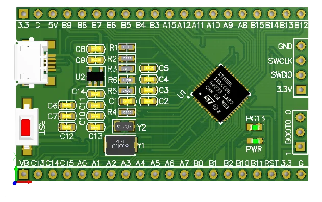 Материнская плата Stm32l151ccu6 ЖК-дисплей большая емкость минимум Cbt6 макетная низкое