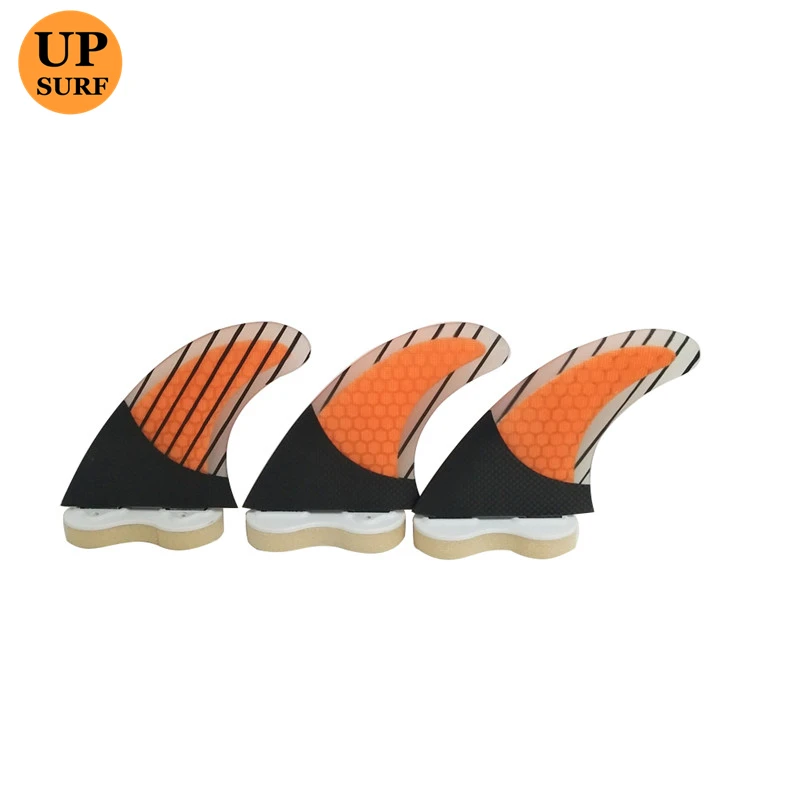 Плавники для серфинга двойные вкладки плавник оранжевые плавники M Honeycomb Carbon