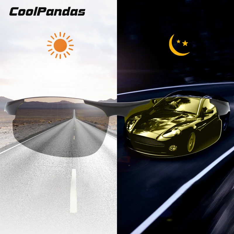 

CoolPandas Brand Photochromic Sunglasses Polarized Men Women Goggle Day Night Vision Driving Glasses Change-Color Lens UV400