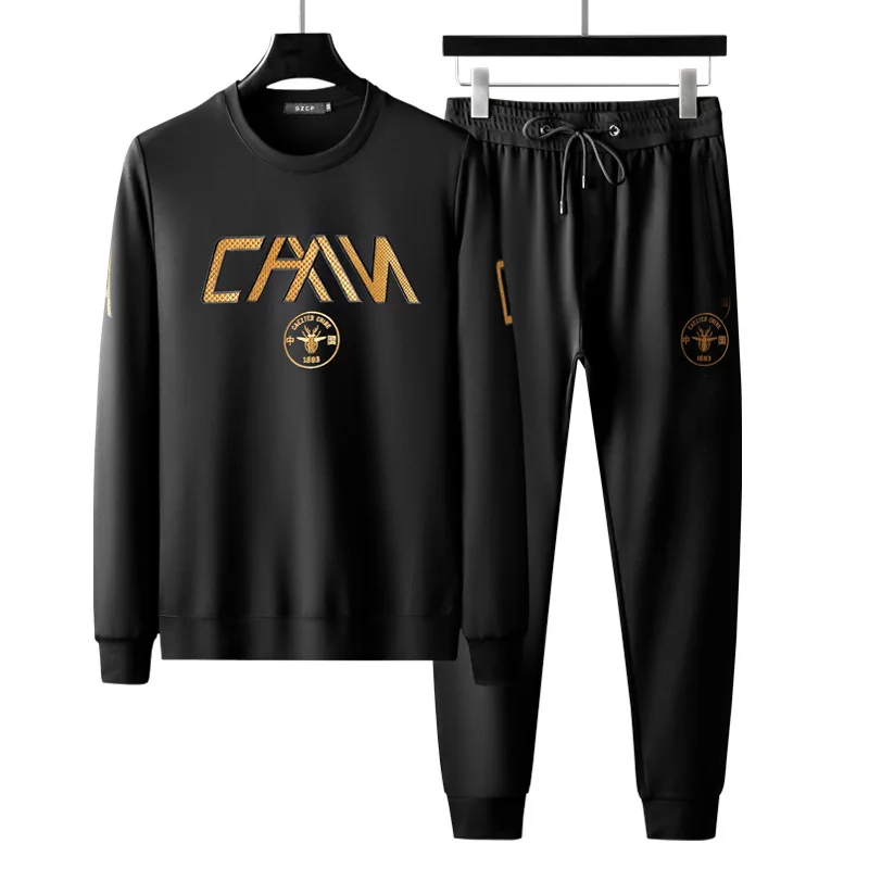 

Sportswear Hoodies Set 2021 Clothes Letter Embroidery Sweat Suit Men Full Slim Tracksuits Cotton Sweatshirts Track Suits Joggers