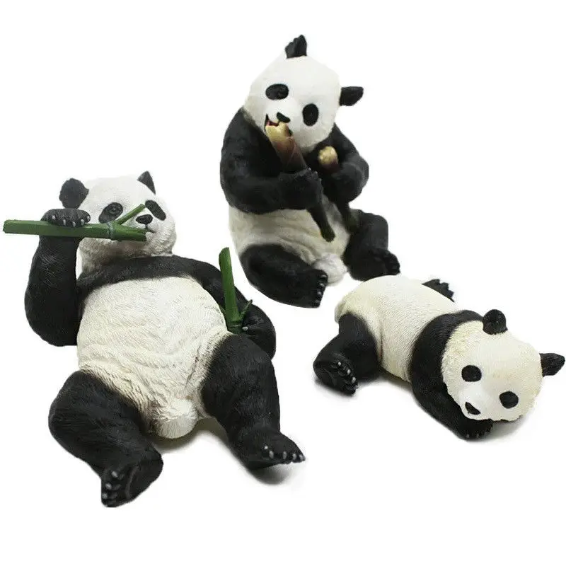 Семейная Съемная бамбуковая статуя панды фигурка животного модель для взрослых