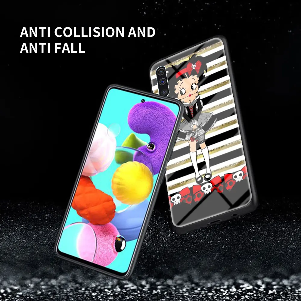 

Betty Boop Vintage Glass Case For Samsung Galaxy A50 A70 A51 A71 A10 A30 A91 A40 A20 M51 M31 M30s Tempered Shell Phone Coque