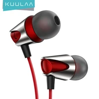 kuulaa sport earphone in ear earphones with microphone bass wired headset 3 5mm jack earphones wired for iphone xiaomi huawei