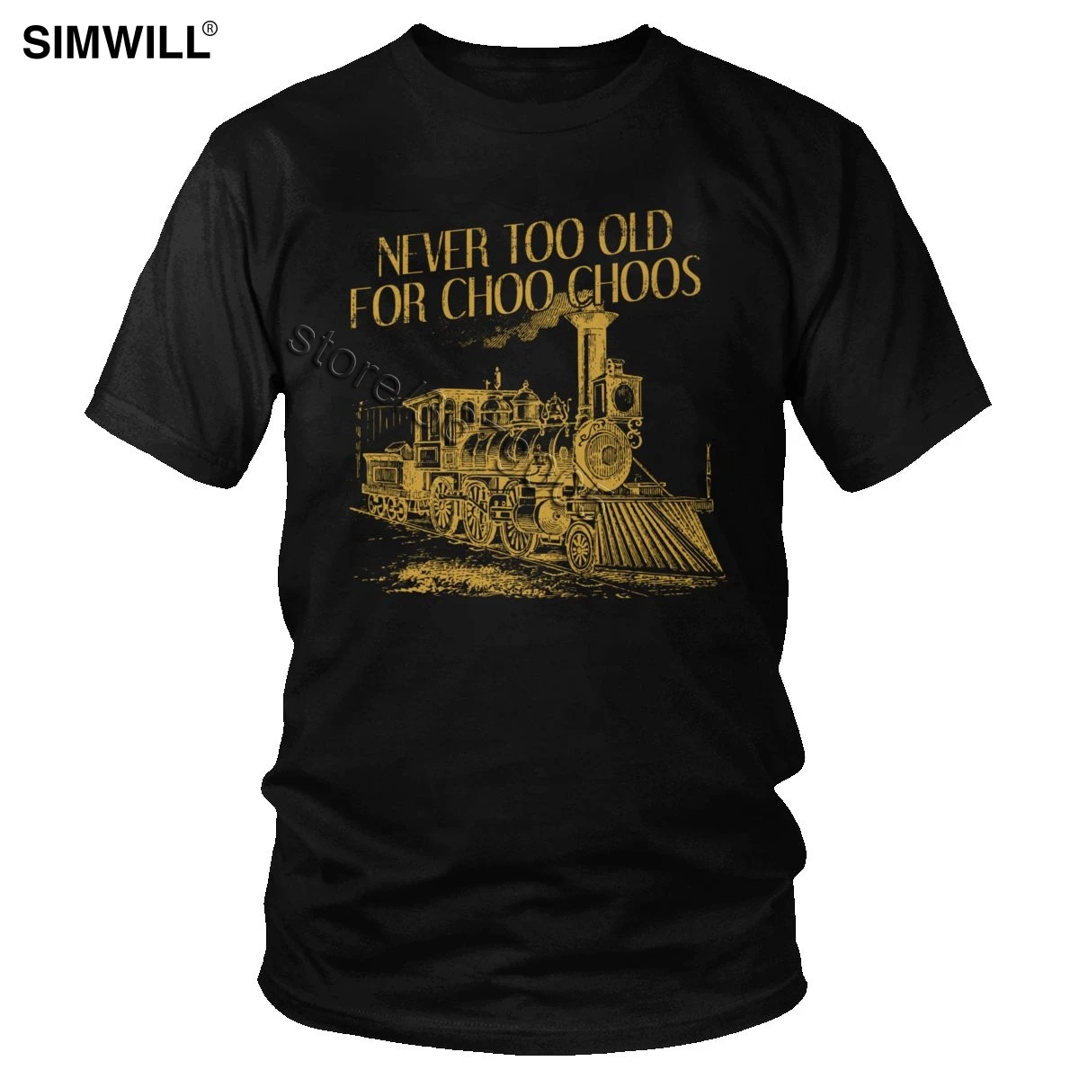 

Men Classic Steam Train T Shirt Funny Never Too Old Rail Vehicle Watcher Conductor Gift Tees Short Sleeves Cotton Casual T-shirt