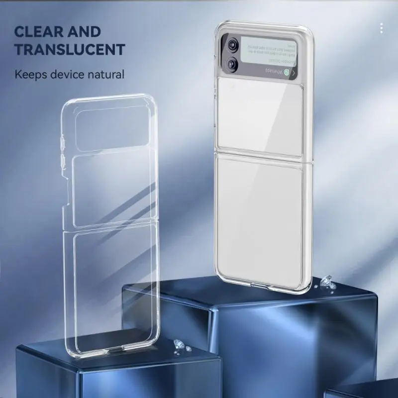 

For Samsung Galaxy Z Flip 3 TPU+PC Folding Ultra Thin Protective Shockproof Back Cover Transparent Clear Phone Case Capa Fundas