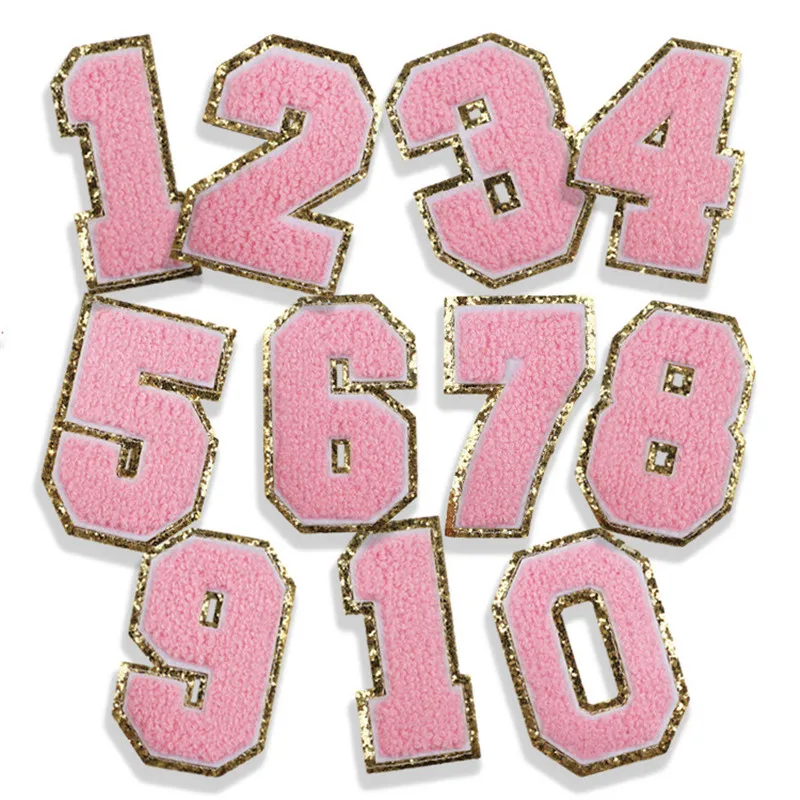 10pc Number Towel Patches Sew On/Iron On Patch DIY Sew Applique Figure Digit Decorative Repair Patch for Hat Jeans
