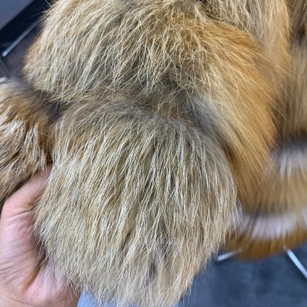 SQXR FUR Women Real Fur Coat Thick Warm Female Natural Fox Fur Jacket Outerwear coat