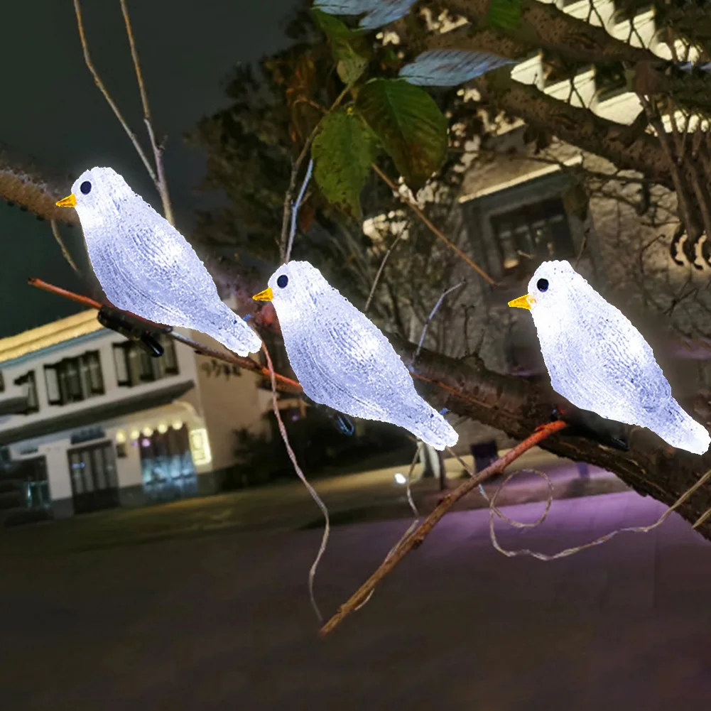 

Акриловая Гирлянда в виде птицы, s, светодиодсветодиодный гирлянда на солнечной батарее, уличная Водонепроницаемая Ландшафтная гирлянсвет...
