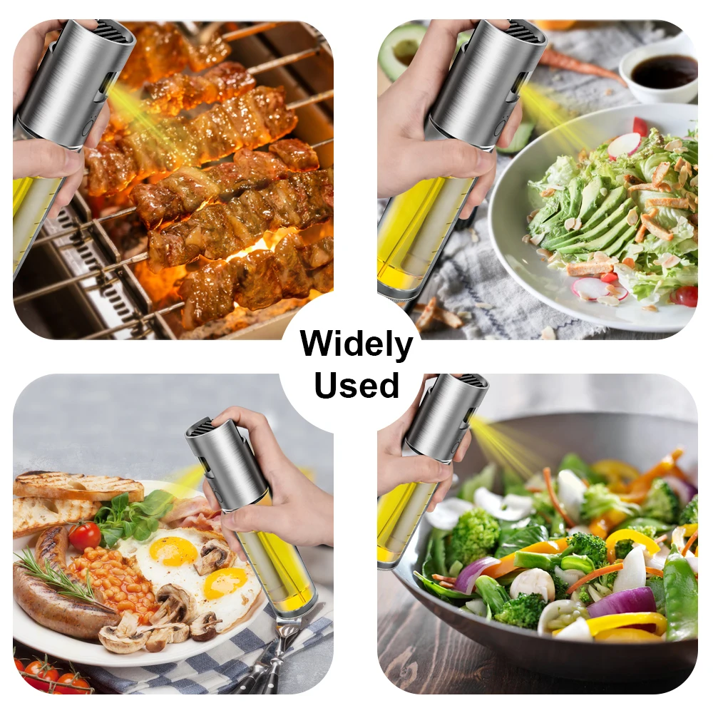 

4 in 1 Oil Sprayer Dispenser Set Oil Spray Pumps Grill Bottle With Filter Cleaning Brush BBQ Salad Baking Kitchen Accessories
