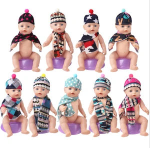 Шарф + шапка, Одежда для кукол, подходит для кукол 17 дюймов 43 см, одежда для новорожденных, костюм для малышей, подарок на день рождения