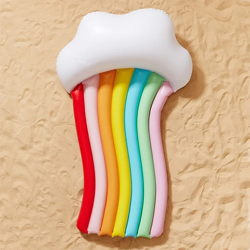 Надувной Радужный плавающий бассейн из ПВХ гигантский поплавок для отдыха