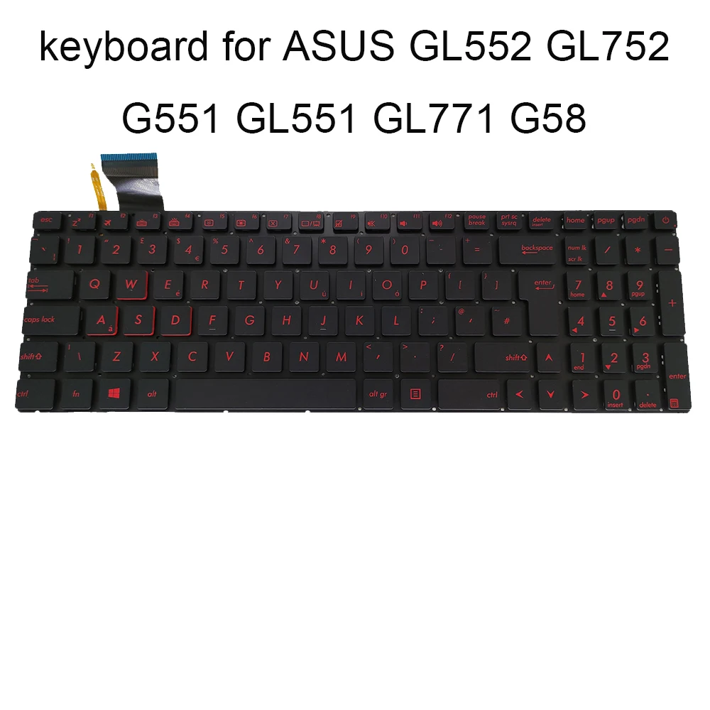 New GB Euro computer keyboards backlight uk backlit keyboard for Asus ROG GL552 GL552VL GL552VW GL752 GL771 G551 GL551 G58 ZX50