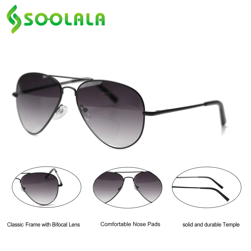 SOOLALA Metal Bifocal Sunglasses Reading Glasses Women Men Eyeglasses Okulary +1.0 1.5 2.0 2.5 3.0 3.5 | Аксессуары для одежды