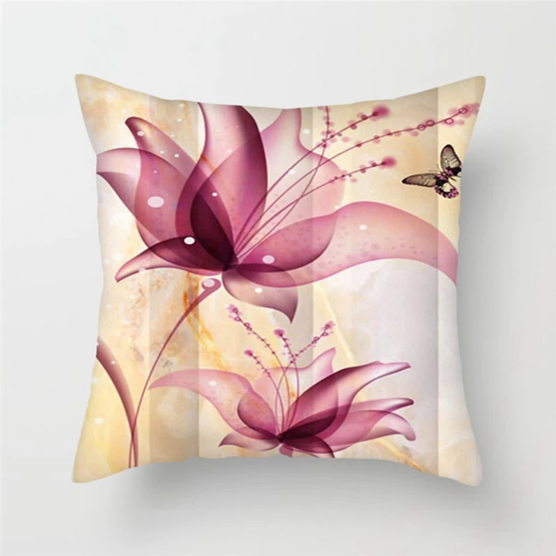 Fuwatacchi цветок розовая подушка крышка красочный Подсолнух Роза наволочка для дома