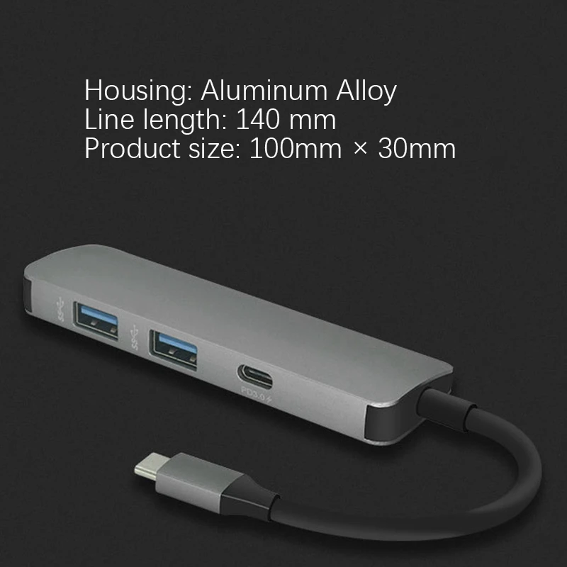 

3 in 1 Type C Hub 4K HDMI-Compatible Output 2 USB 3.0 Port / USB-C Converter Multi Port Adapter for Pro Chromebook