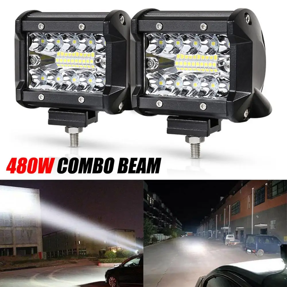 

480W 12V 24V LED Work Lights Offroad Headlight Tractor Excavator SUV Car
