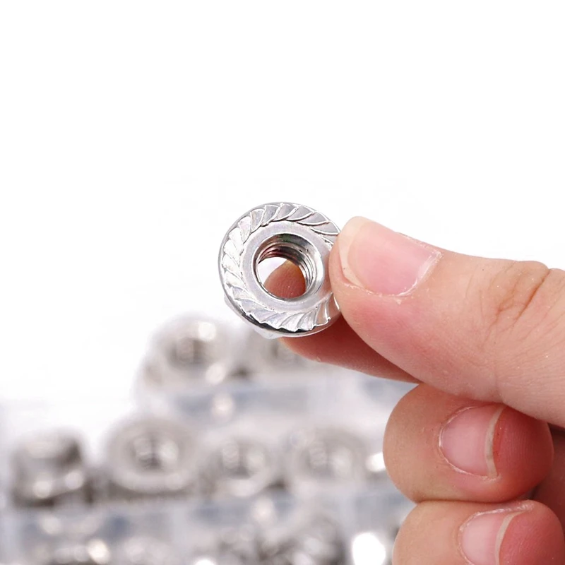 

140-Pcs M3 M4 M5 M6 M8 M10 M12 Hex Flange Nuts Assortment Kit with Flat Washers(470 Pcs 18 Sizes)