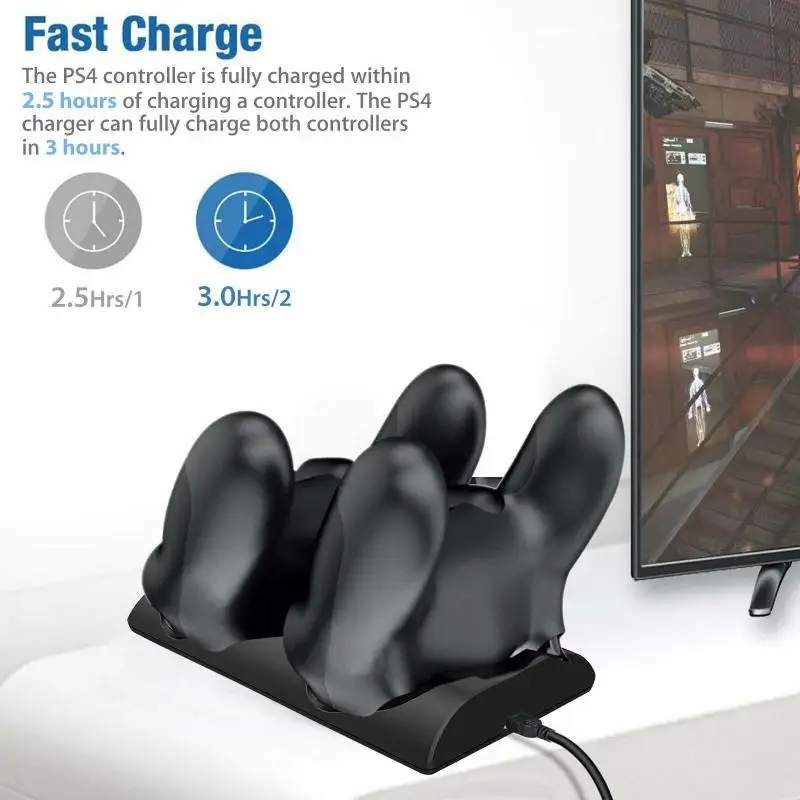 Fast For PS4 Controller Charging Dock Station Dual Charger Stand with Status Display Screen for Play 4/PS4 Slim/PS4 Pro | Электроника