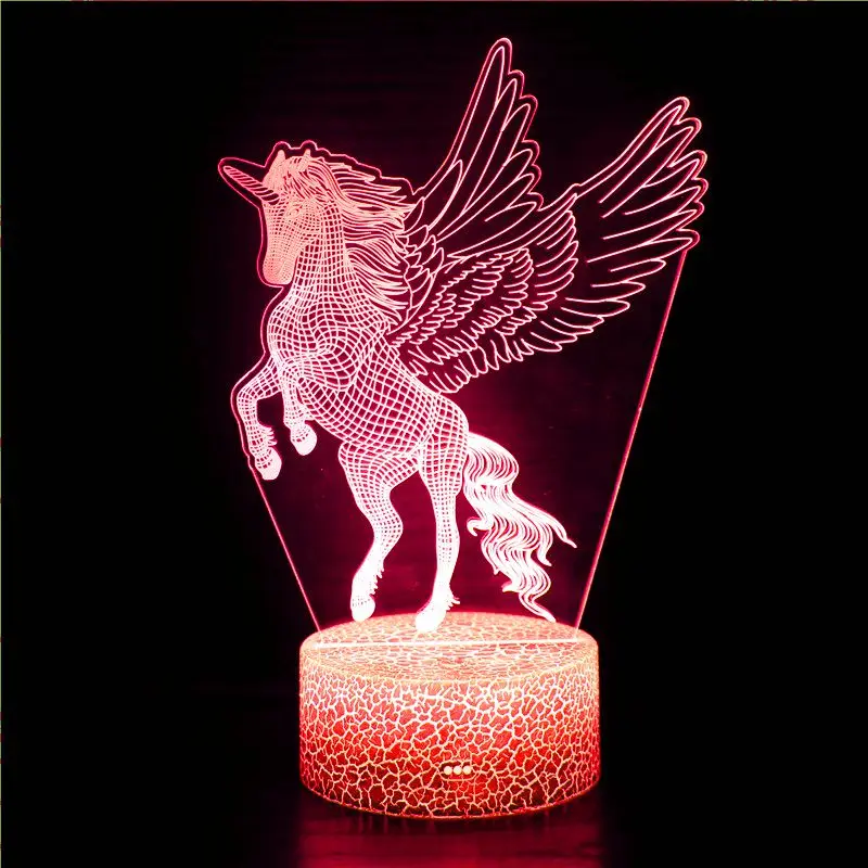 

3D Illusion Lamp Light for Kids and Lover, Unicorn LED Lamp 16 Colors Change with Remote, Valentine's Day Present and Birthday