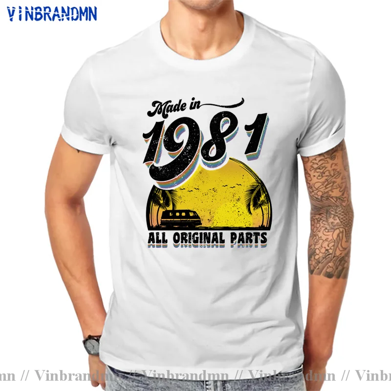 Футболка с забавным принтом Сделано в 1981 году 40 лет удивительности на 40-летие