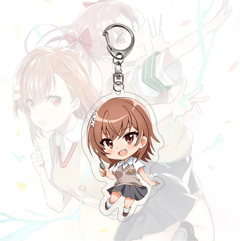 Toaru Kagaku No Railgun Keychain Misaka Mikoto Acrylic Charms Key Chain Men Pendant Ring Girls Holder Jewelry Llaveros | Украшения и
