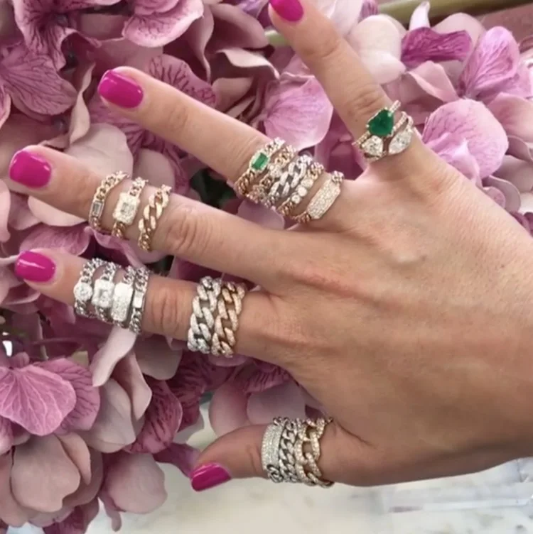 Для женщин хип-хоп обручальное кольцо трендовые кольца на палец iced out bling cz проложили Майями кубинское звено цепи кольцо ювелирные изделия