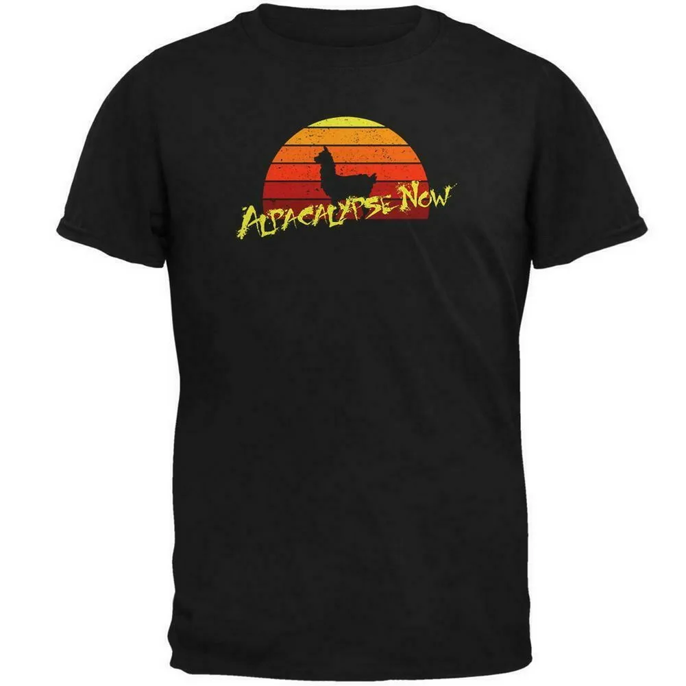 Alpacalypse Now Alpaca Parody Mens Tops Tee T Shirt Cool Gift Personality Shirt|Мужские футболки| |