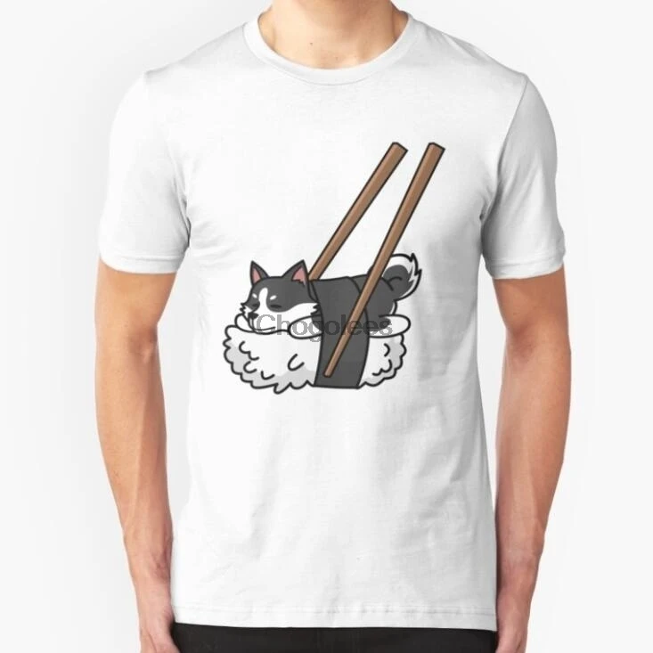 Модная Мужская хлопковая футболка с забавным принтом сибирских суши хаски |